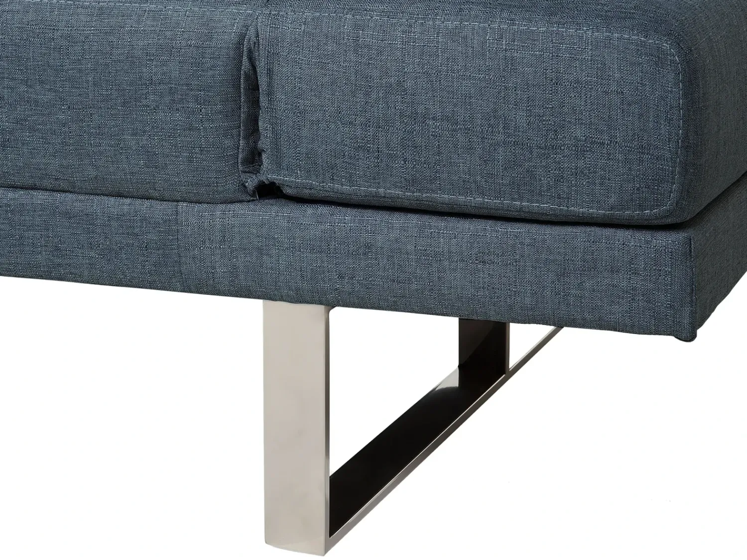 New Beliani Divano letto 2 posti YORK Tessuto Blu Blu Argento Grigio