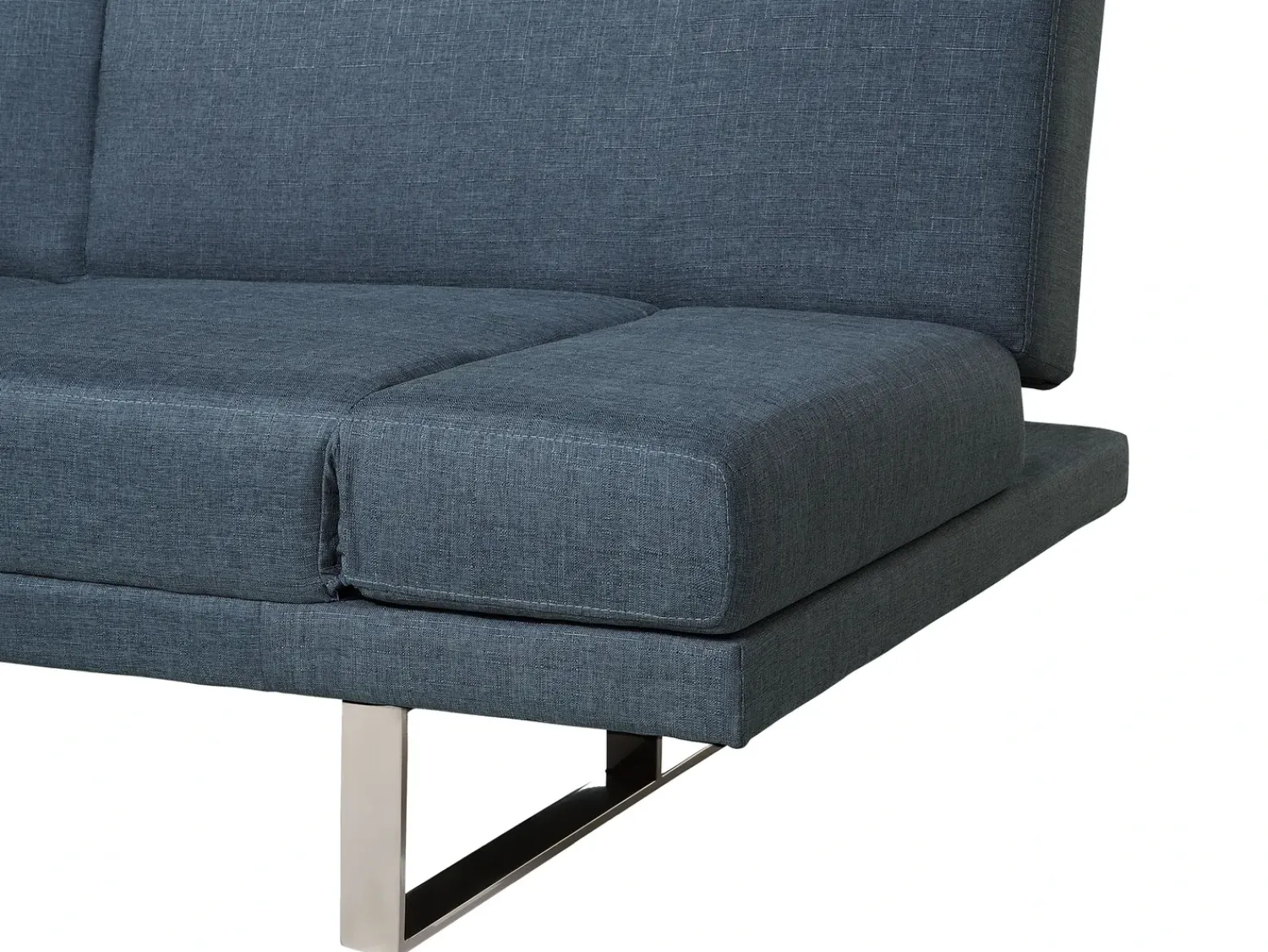 New Beliani Divano letto 2 posti YORK Tessuto Blu Blu Argento Grigio
