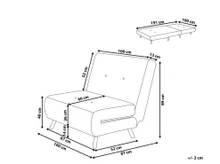Divano letto singolo FARRIS Velluto Beige sabbia