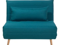 Clearance Beliani Divano letto singolo SETTEN Tessuto Blu oltremare Marrone Blu