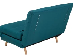 Clearance Beliani Divano letto singolo SETTEN Tessuto Blu oltremare Marrone Blu