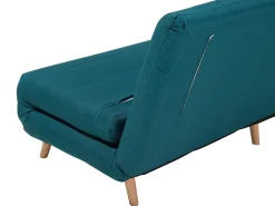 Clearance Beliani Divano letto singolo SETTEN Tessuto Blu oltremare Marrone Blu
