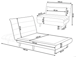 Divano letto singolo SETTEN Velluto Beige chiaro
