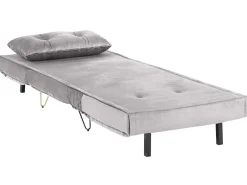 Divano letto singolo VESTFOLD Velluto Grigio