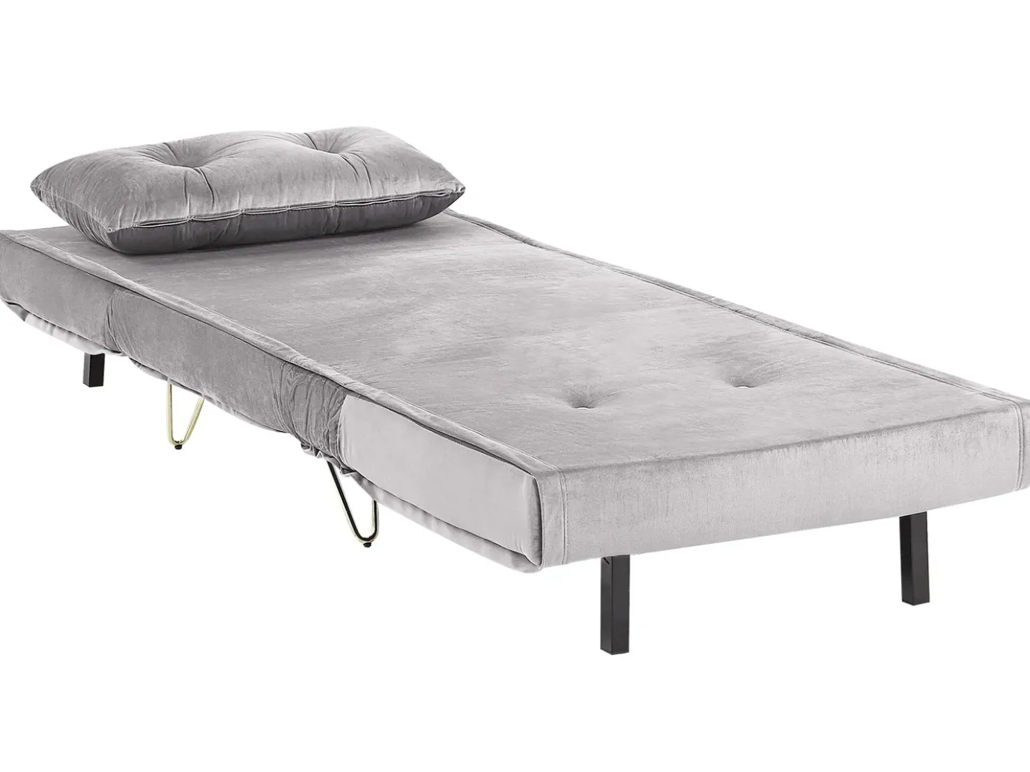 Divano letto singolo VESTFOLD Velluto Grigio