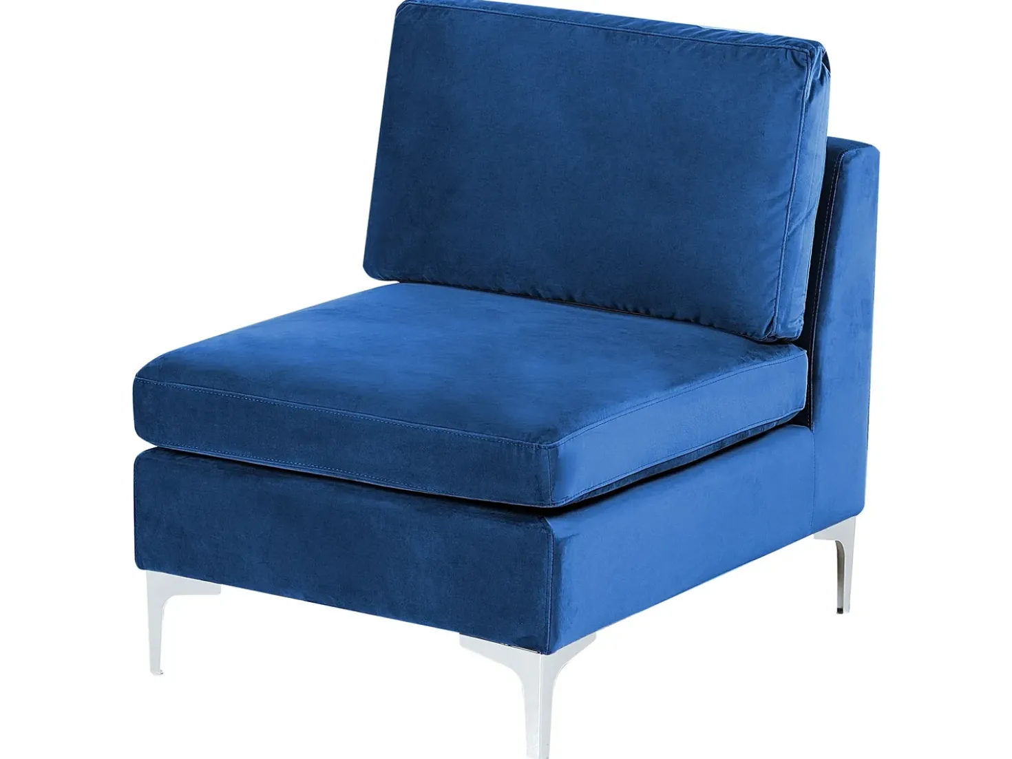 Divano modulare a U 6 posti EVJA Velluto Blu marino con ottomana
