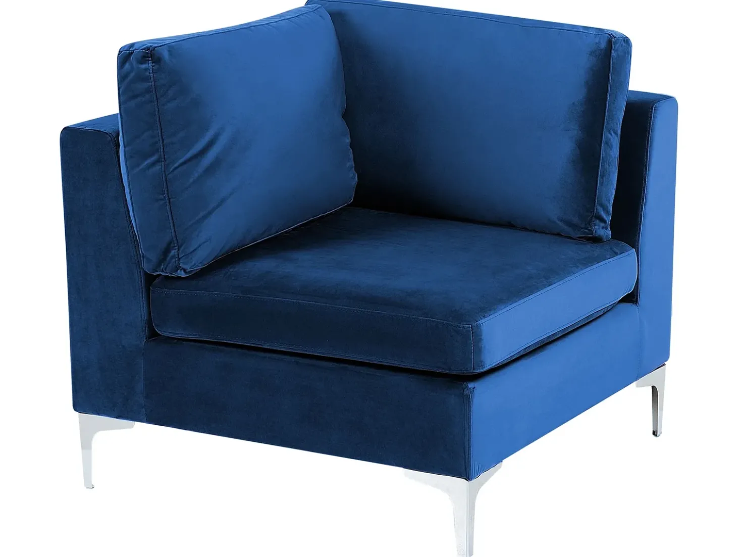 Divano modulare a U 6 posti EVJA Velluto Blu marino con ottomana