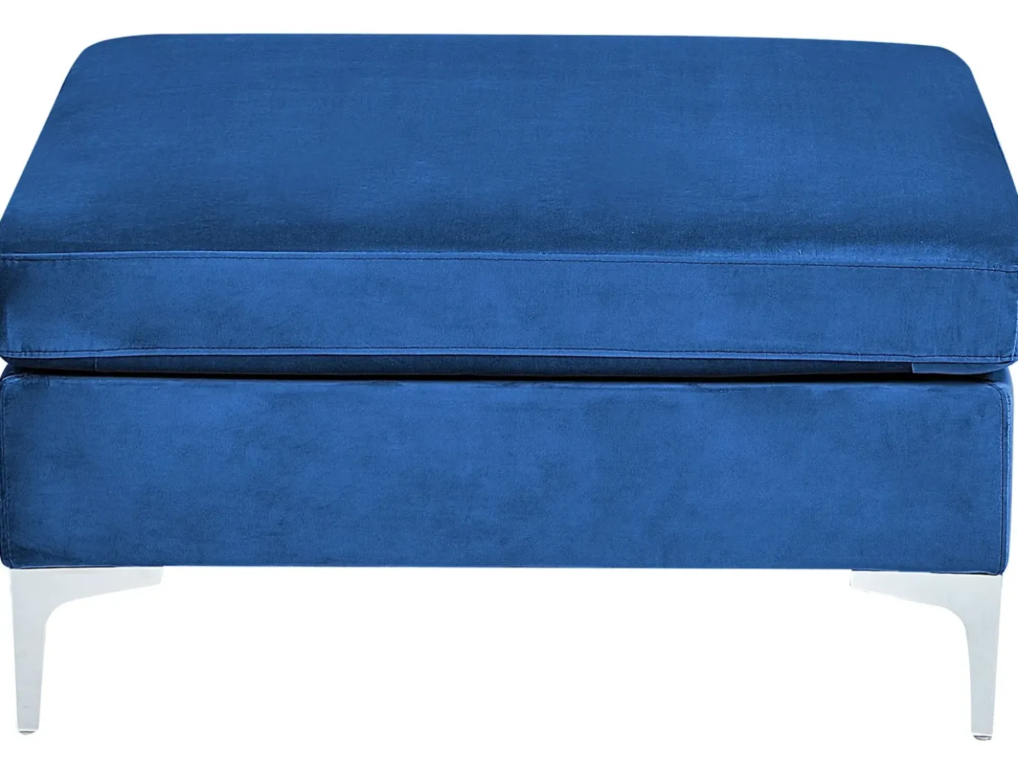 Divano modulare a U 6 posti EVJA Velluto Blu marino con ottomana