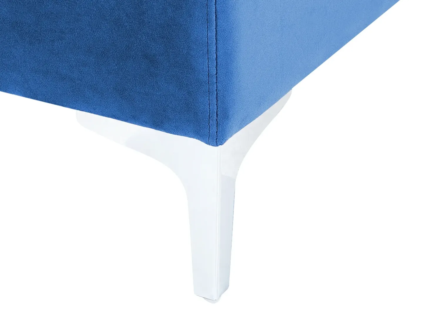 Divano modulare a U 6 posti EVJA Velluto Blu marino con ottomana