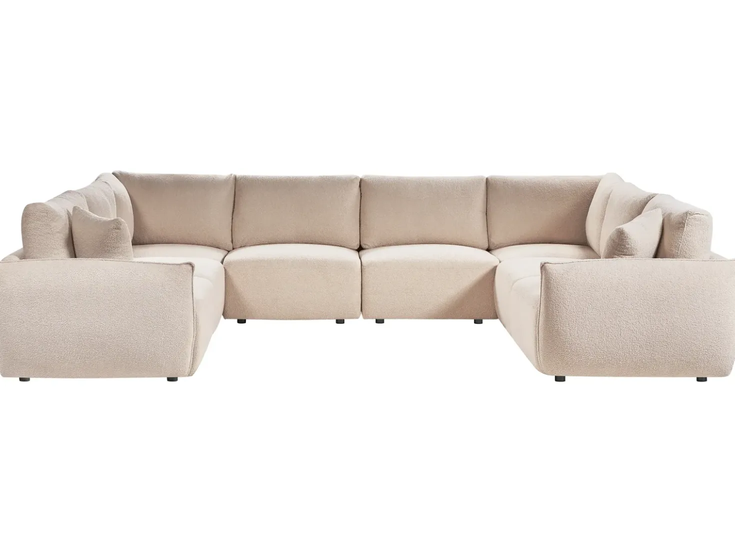 Divano modulare a U 8 posti MESNALI Bouclé Beige