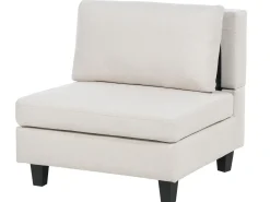 Divano modulare a U 5 posti UNSTAD Tessuto Beige chiaro con ottomana
