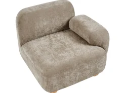 Divano modulare 3 posti AMLI Tessuto Beige con ottomana