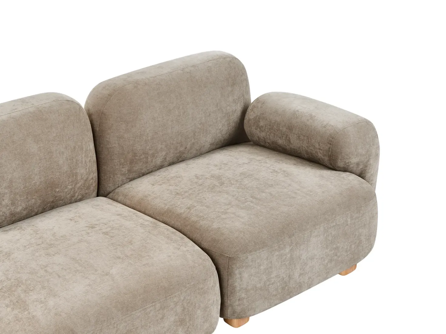 Divano modulare 3 posti AMLI Tessuto Beige con ottomana