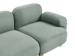 Divano modulare 2 posti AMLI Tessuto Verde chiaro con ottomana