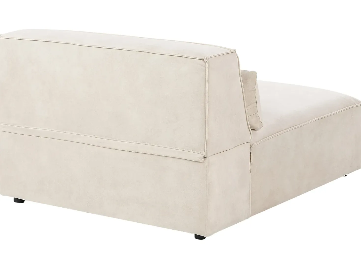 Divano modulare 3 posti HELLNAR Velluto Beige chiaro con ottomana