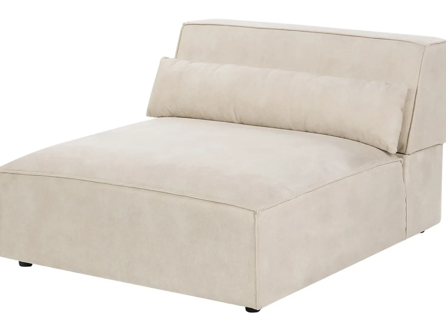 Divano modulare 3 posti HELLNAR Velluto Beige chiaro con ottomana