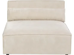 Divano modulare 3 posti HELLNAR Velluto Beige chiaro con ottomana