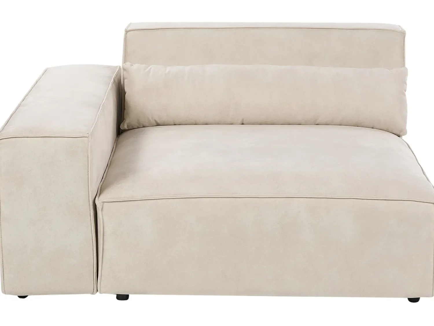 Sale Beliani Divano modulare 3 posti HELLNAR Velluto chiaro con ottomana Beige