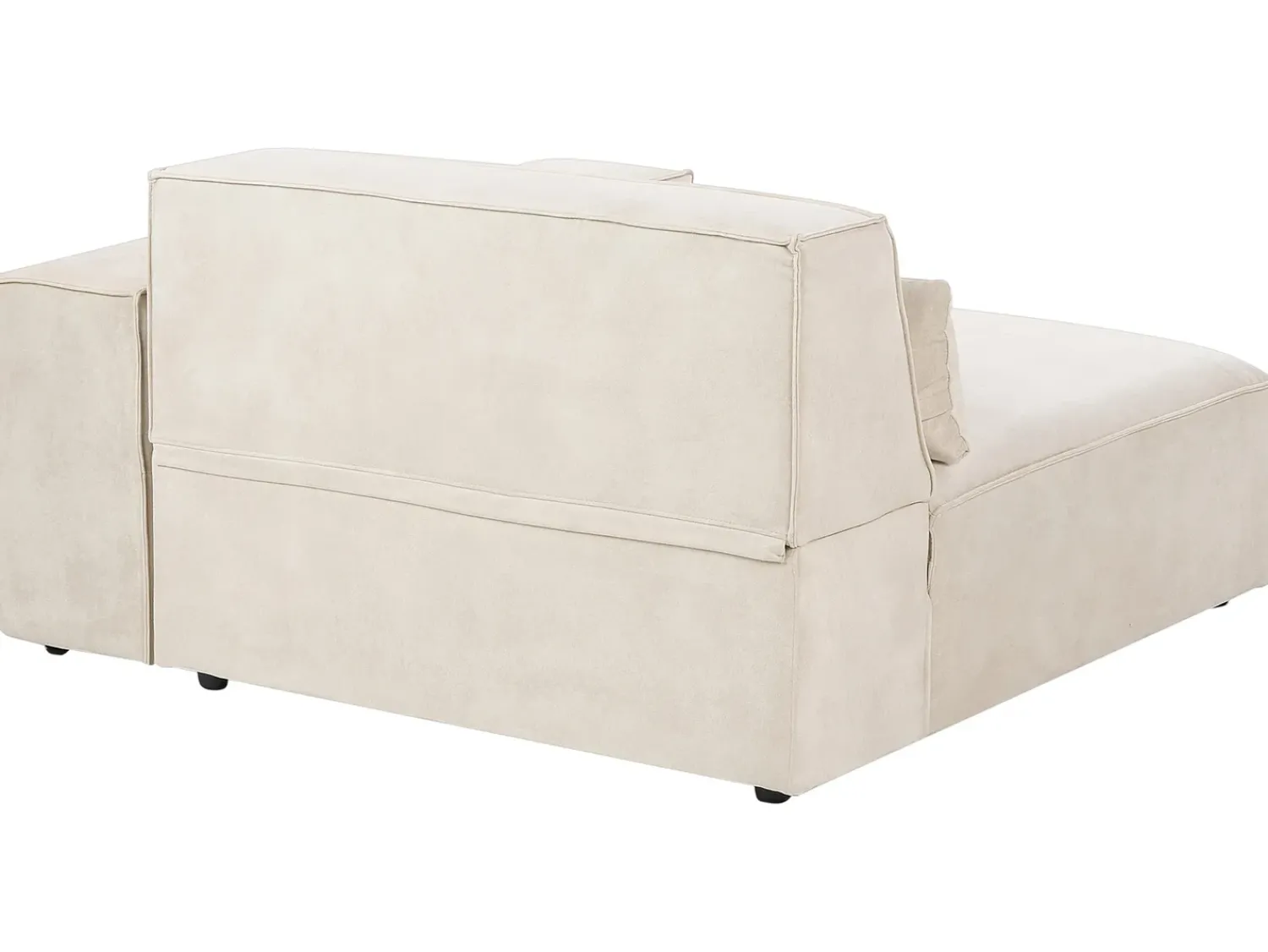 Sale Beliani Divano modulare 3 posti HELLNAR Velluto chiaro con ottomana Beige