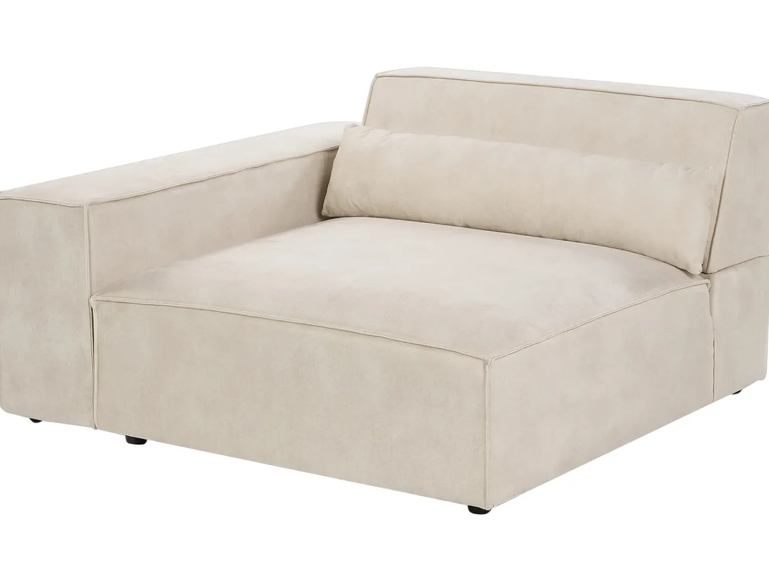 Sale Beliani Divano modulare 3 posti HELLNAR Velluto chiaro con ottomana Beige