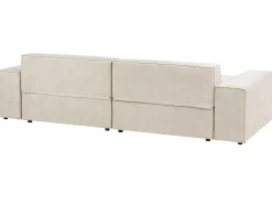 Sale Beliani Divano modulare 3 posti HELLNAR Velluto chiaro con ottomana Beige