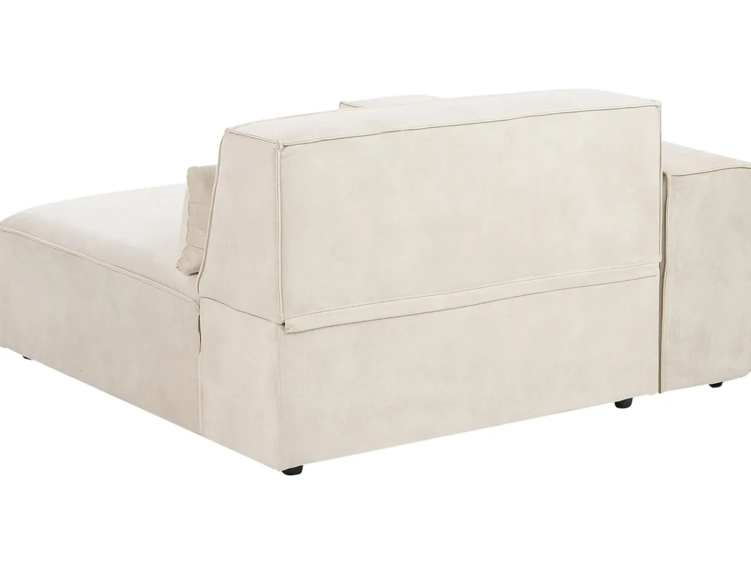 Sale Beliani Divano modulare 3 posti HELLNAR Velluto chiaro con ottomana Beige