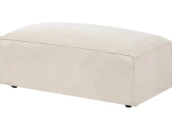 Sale Beliani Divano modulare 3 posti HELLNAR Velluto chiaro con ottomana Beige
