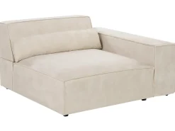 Sale Beliani Divano modulare 3 posti HELLNAR Velluto chiaro con ottomana Beige