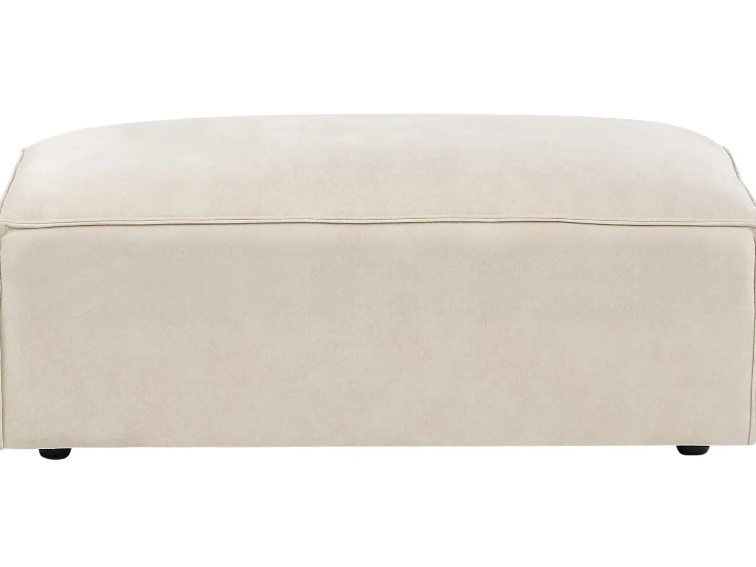 Sale Beliani Divano modulare 3 posti HELLNAR Velluto chiaro con ottomana Beige