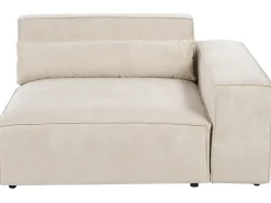 Sale Beliani Divano modulare 3 posti HELLNAR Velluto chiaro con ottomana Beige