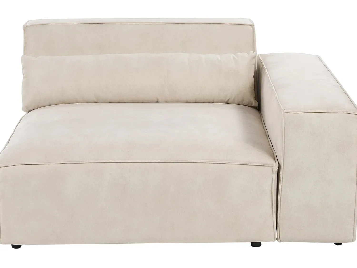 Sale Beliani Divano modulare 3 posti HELLNAR Velluto chiaro con ottomana Beige