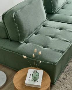 Divano modulare 2 posti TIBRO Tessuto Verde chiaro