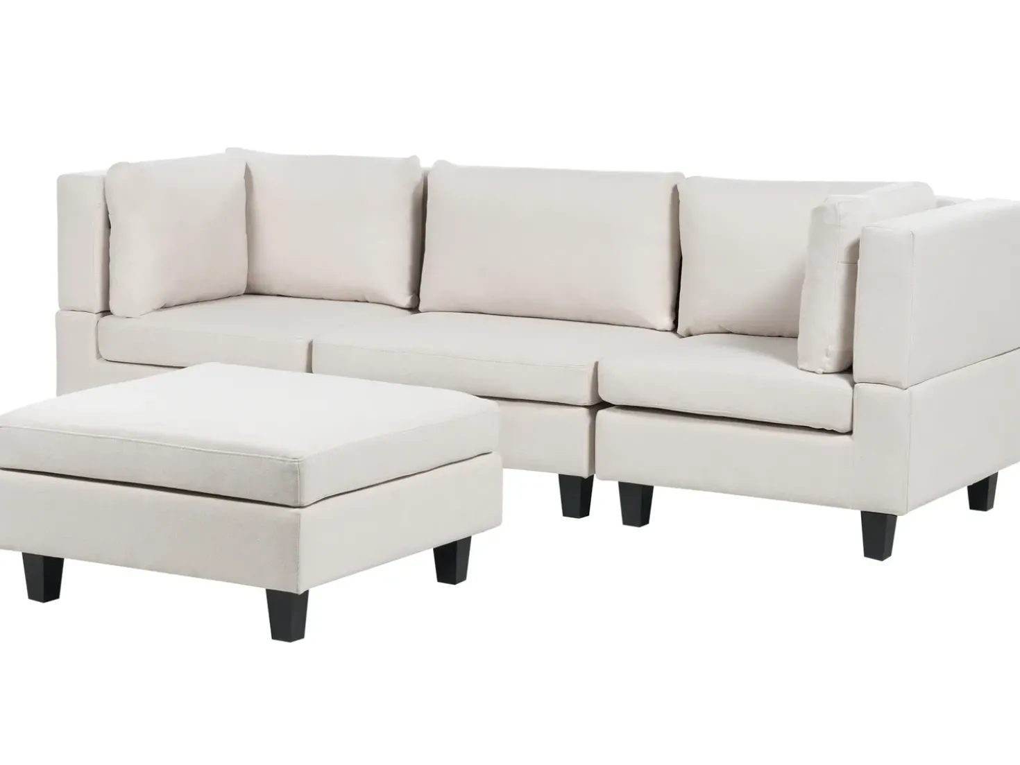 Divano modulare 3 posti UNSTAD Tessuto Beige chiaro con ottomana