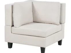 Divano modulare 3 posti UNSTAD Tessuto Beige chiaro con ottomana