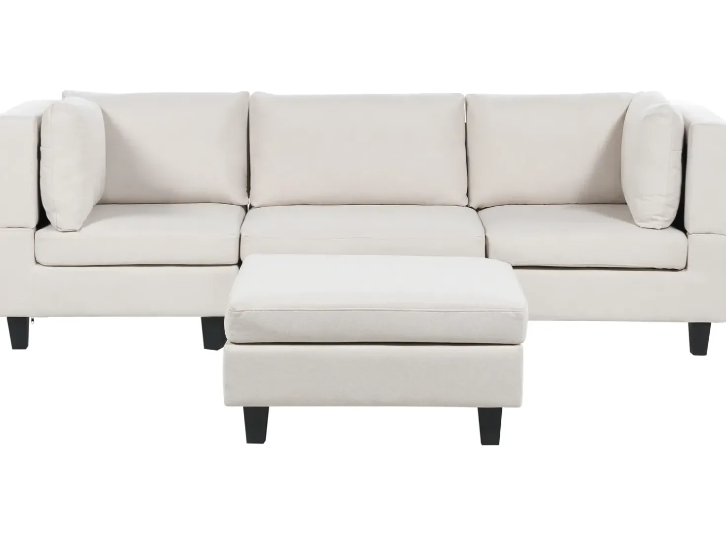 Divano modulare 3 posti UNSTAD Tessuto Beige chiaro con ottomana