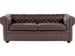 Outlet Beliani CHESTERFIELD Pelle naturale Marrone