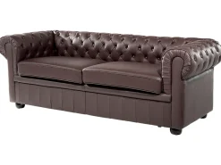 Outlet Beliani CHESTERFIELD Pelle naturale Marrone