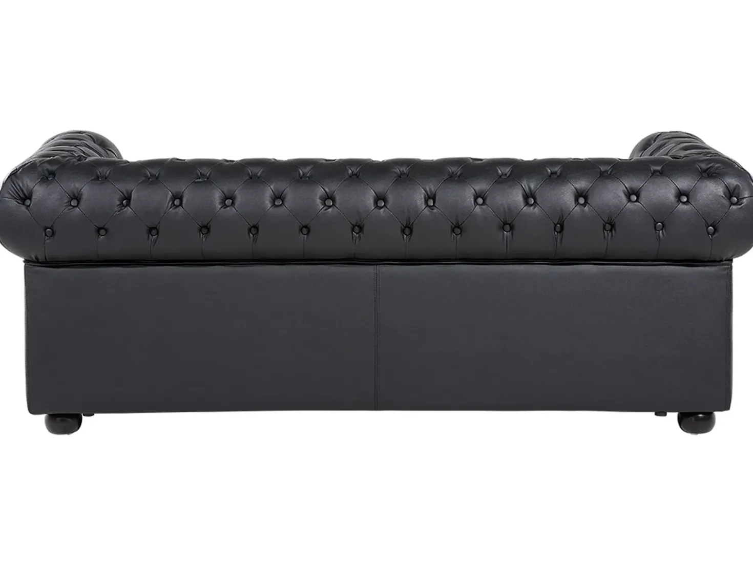 Divano 3 posti CHESTERFIELD Pelle naturale Nero