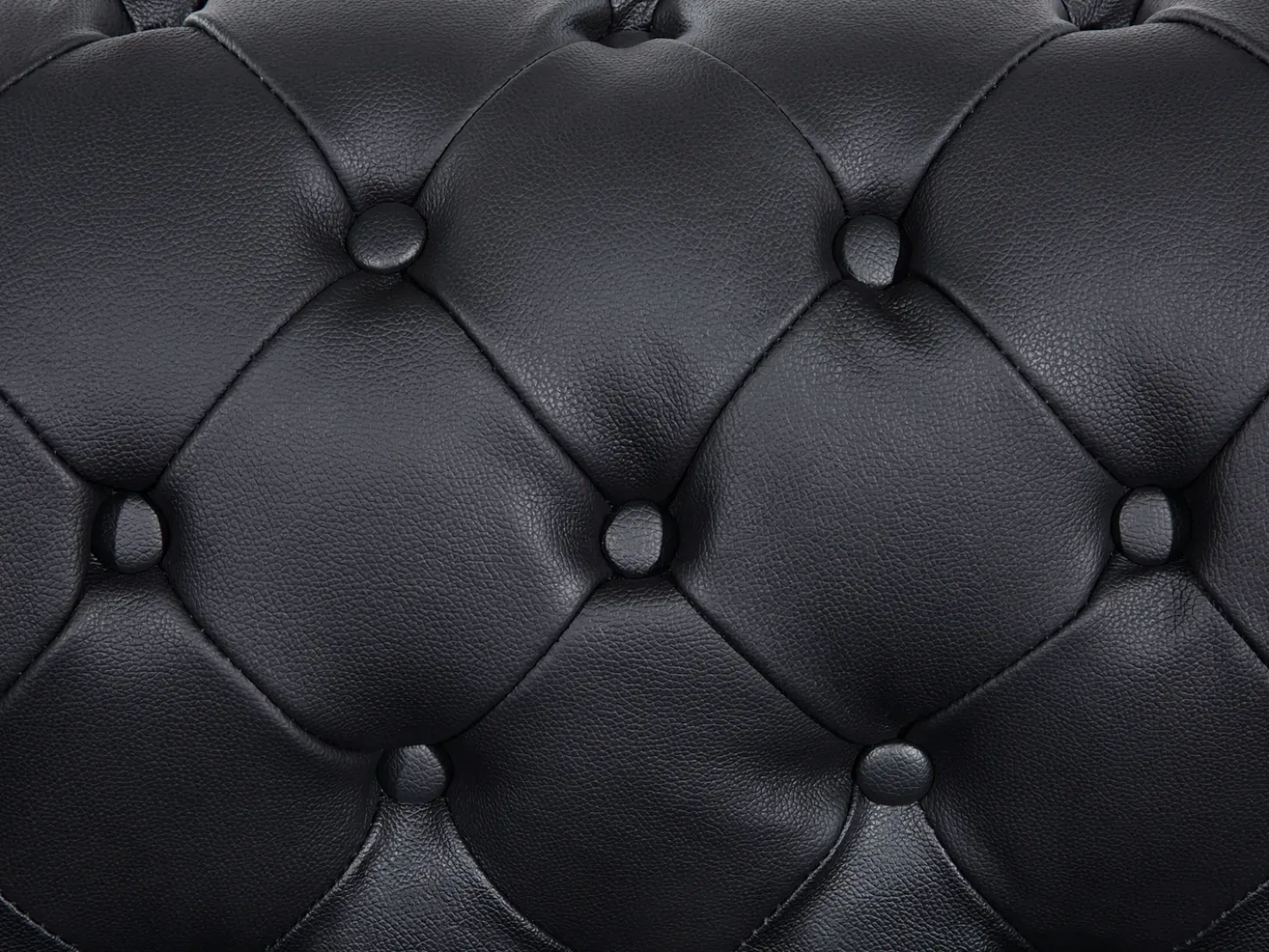 Divano 3 posti CHESTERFIELD Pelle naturale Nero