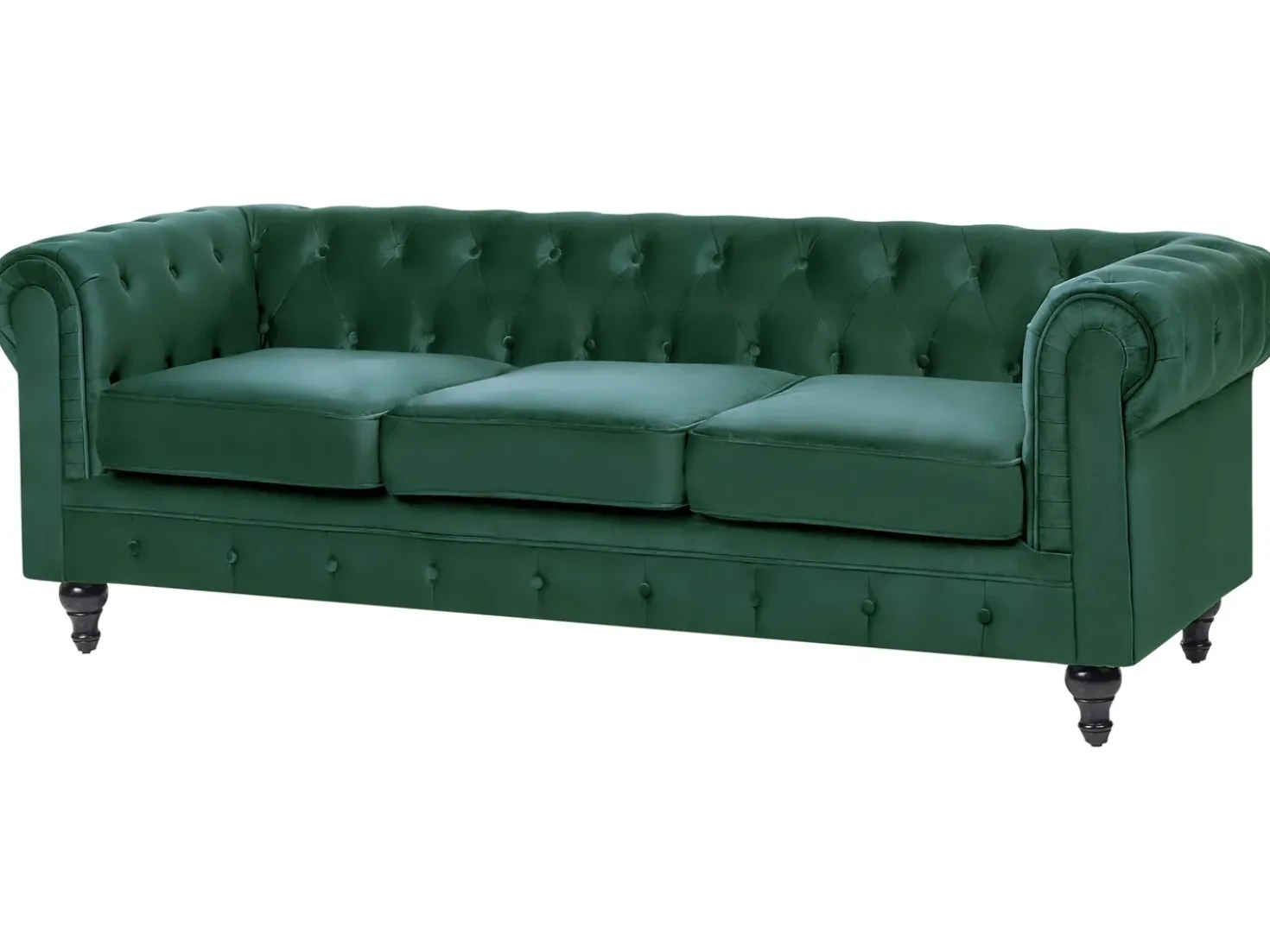 Divano 3 posti CHESTERFIELD Velluto Verde smeraldo