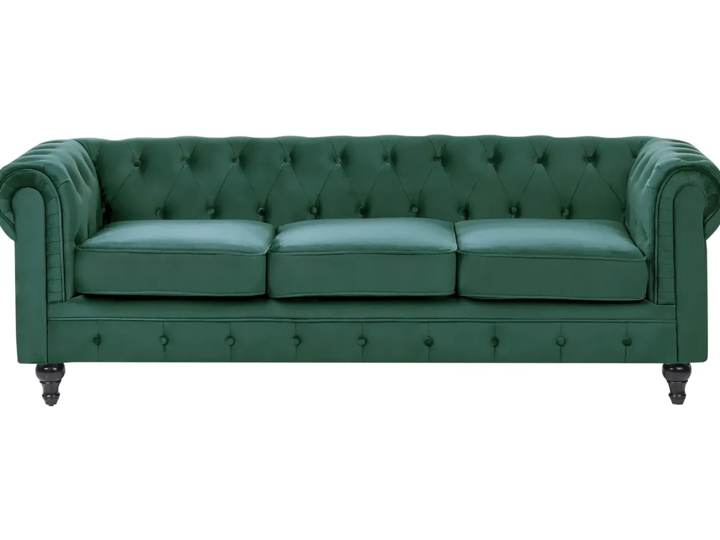 Divano 3 posti CHESTERFIELD Velluto Verde smeraldo
