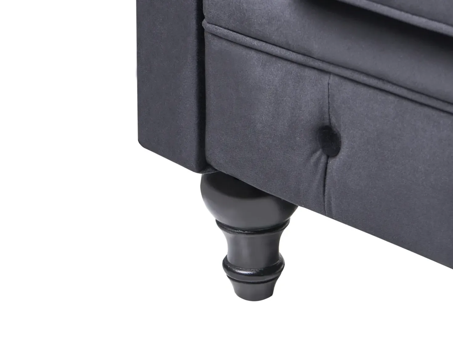 Divano 3 posti CHESTERFIELD Velluto Nero