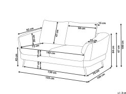 Divano 2 posti KJAER Bouclé Beige chiaro