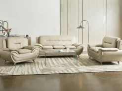 Divano 2 posti LEIRA Pelle sintetica Beige