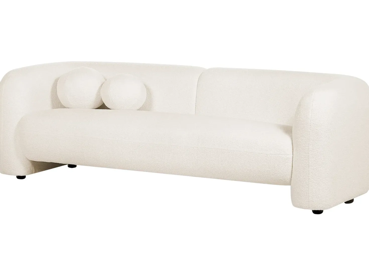 Divano 3 posti LEIREN Bouclé Bianco
