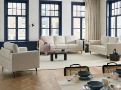 Divano 3 posti LOUSTO Tessuto Beige chiaro