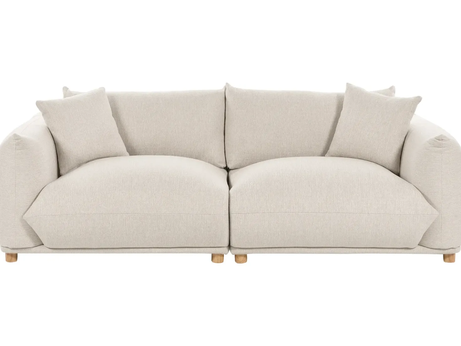 Divano 3 posti LUVOS Tessuto Beige chiaro