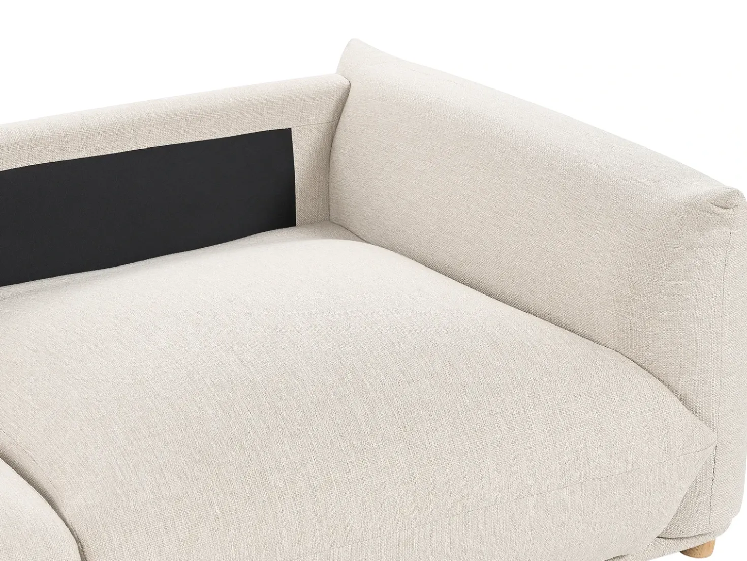 Divano 3 posti LUVOS Tessuto Beige chiaro