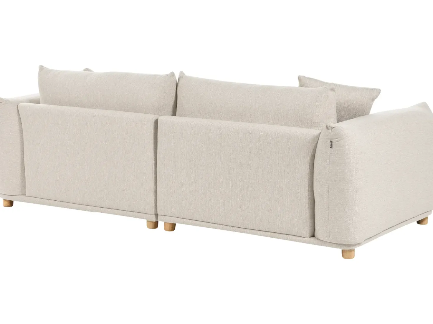 Divano 3 posti LUVOS Tessuto Beige chiaro