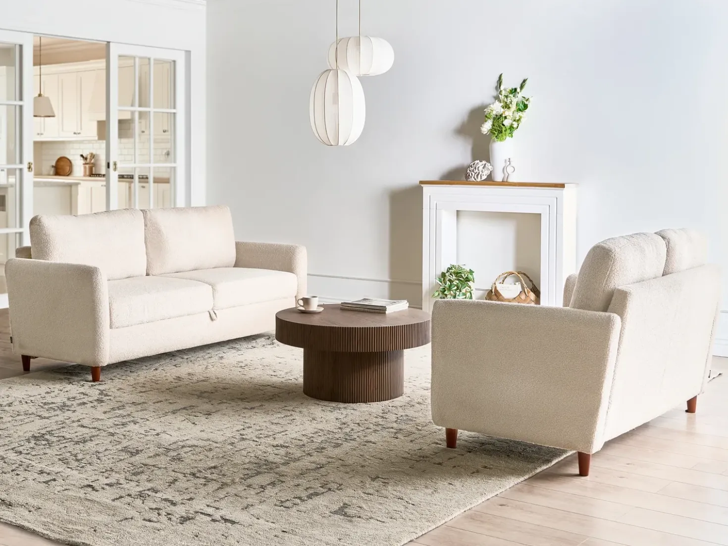 Divano 2 posti MARE Bouclé Beige